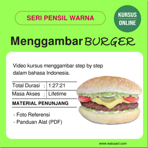 Menggambar Burger dengan Pensil Warna