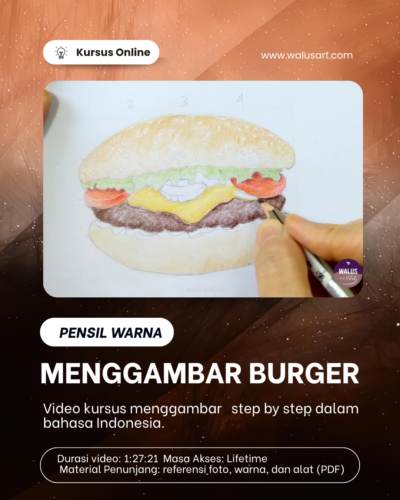 Menggambar Burger dengan Pensil Warna